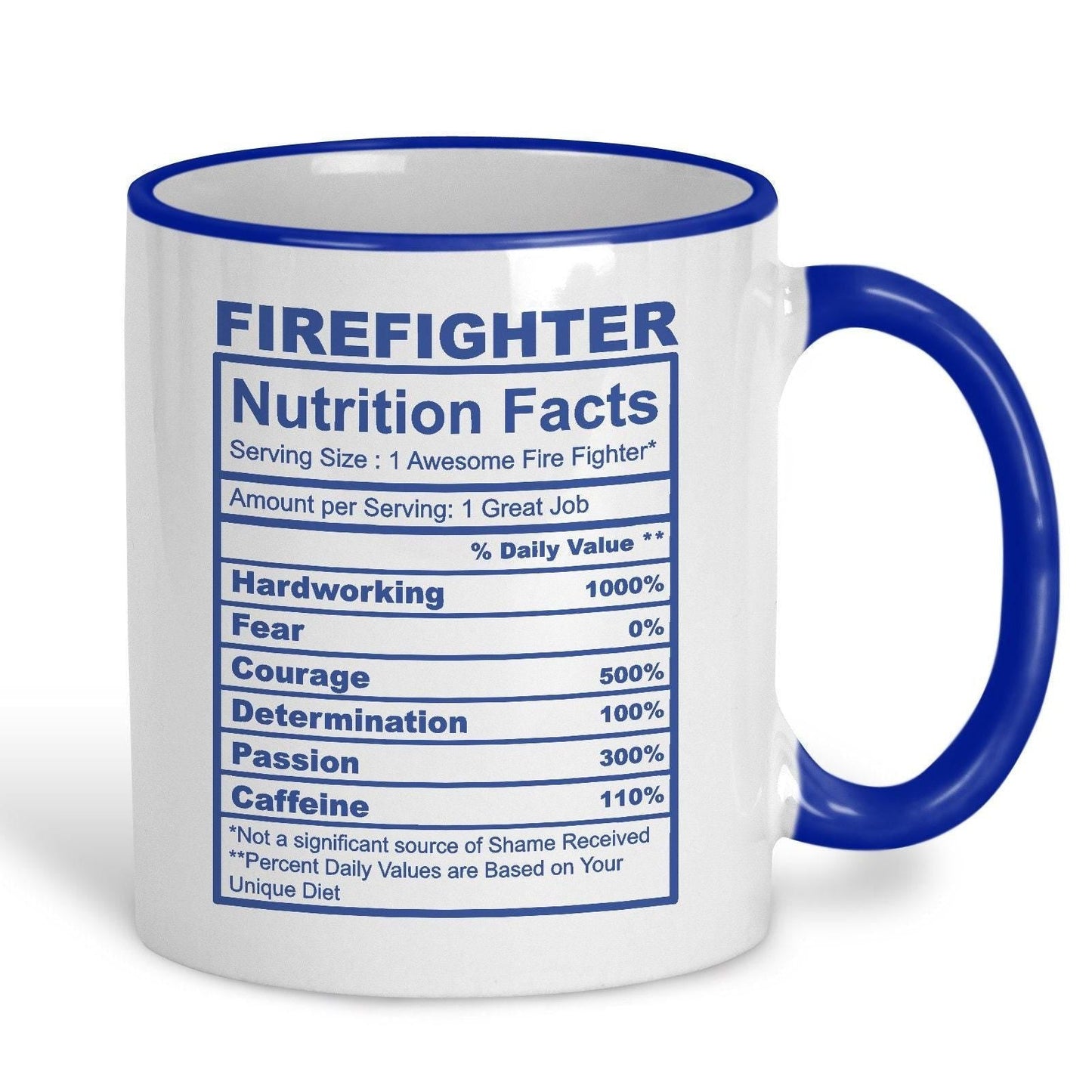 Firefighter Nutrition Facts Ceramic Mug