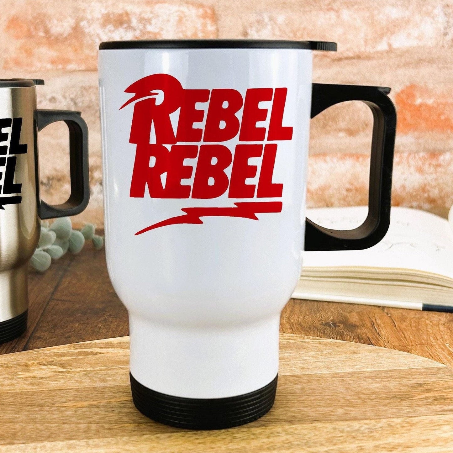 David Bowie Rebel Rebel Music Travel Mug Personalised