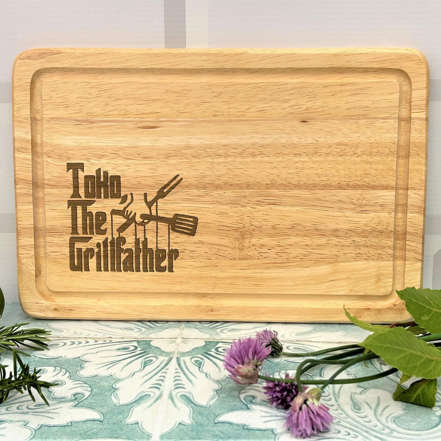The Grillfather Godfather Personalised Chopping Board Father's Day Gift