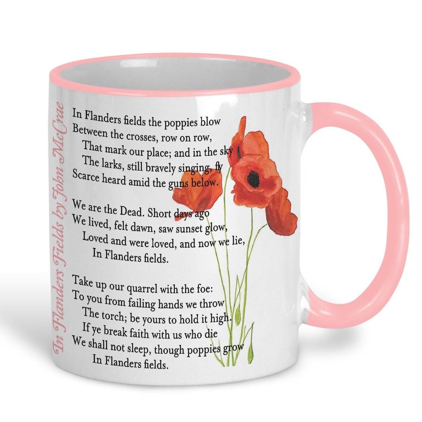 John McCrae In Flanders Fields Poppies World War 1 Poetry Quote Mug