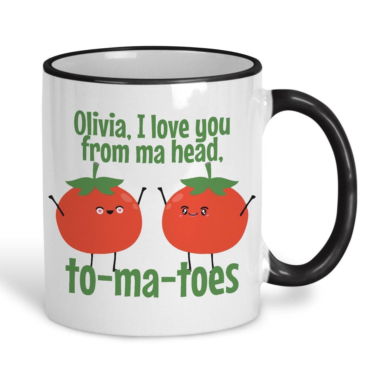 Love You Tomato Personalised Mug Valentine's Day Boyfriend Girlfriend Gift Partner Love