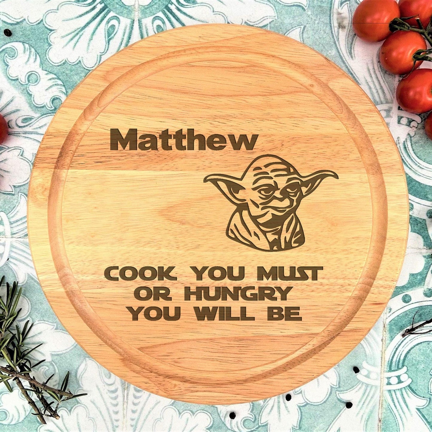 Yoda Star Wars "Cook you must" Chopping Board Personalised Gift