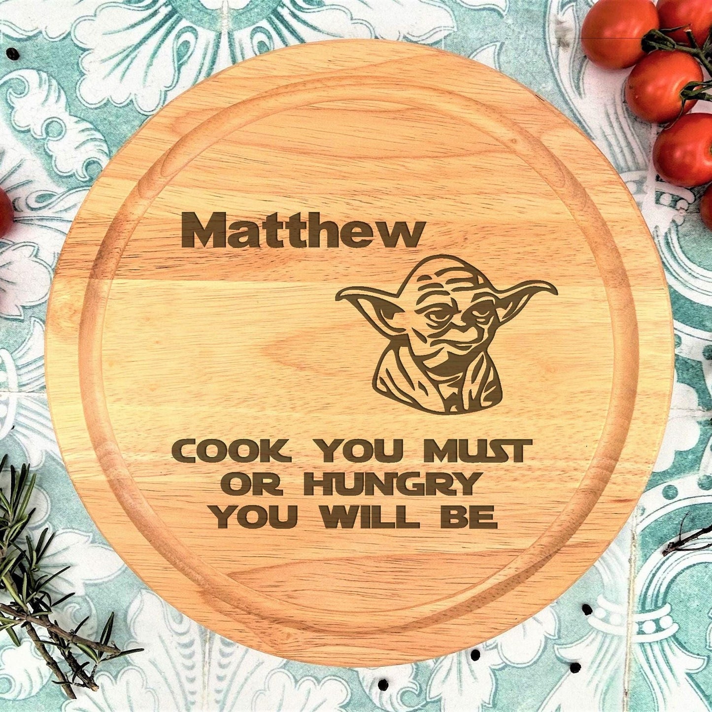 Yoda Star Wars "Cook you must" Chopping Board Personalised Gift
