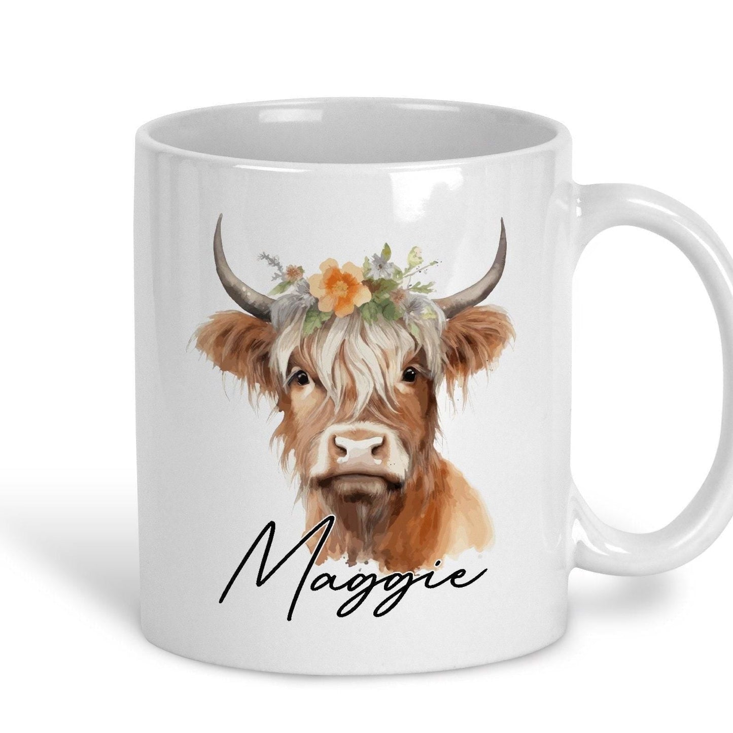 Highland Cow - Scotland Scottish Dialect - Personalised Ceramic Mug - Regional Gift - Perfect for Friend and Family.