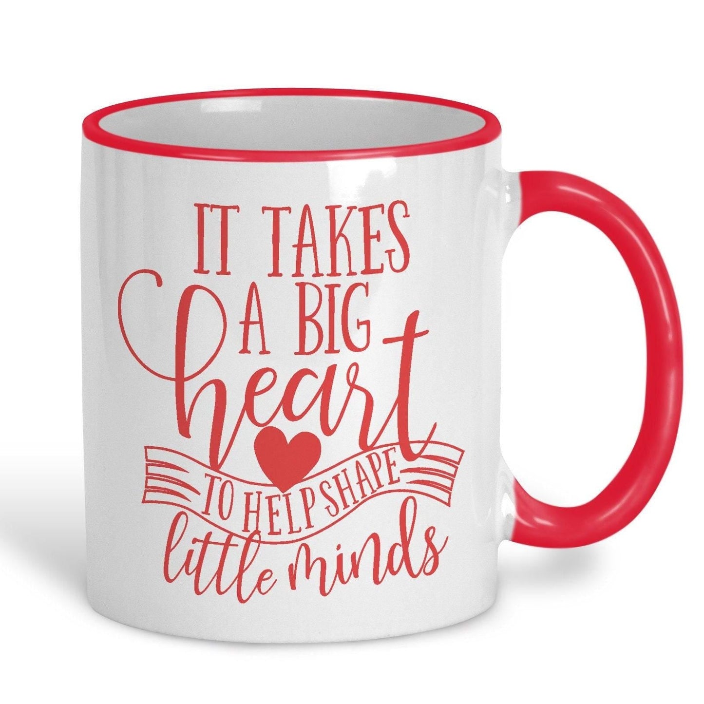 It takes a big heart Teacher Personalised Message End of School Gift Mug