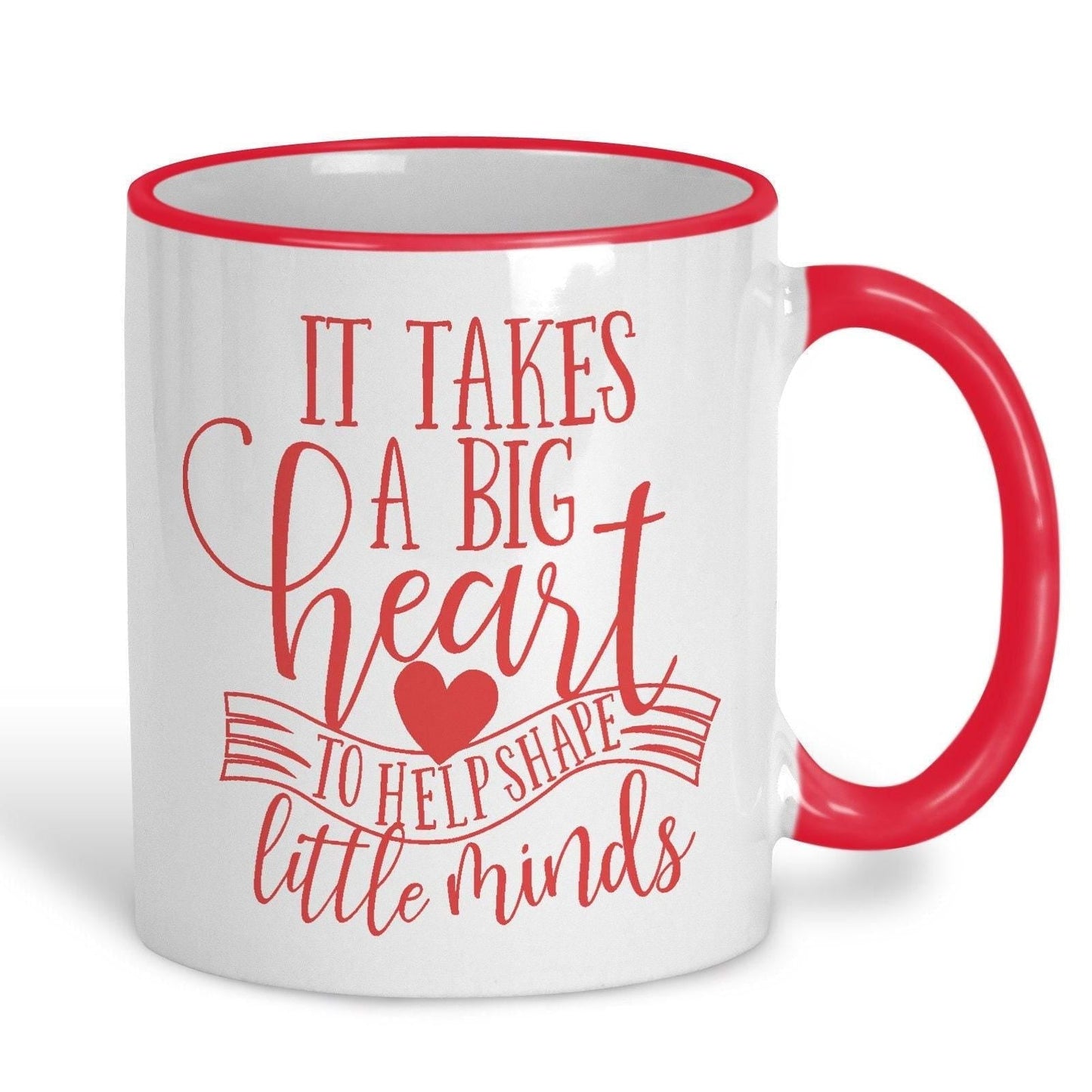 It takes a big heart Teacher Personalised Message End of School Gift Mug