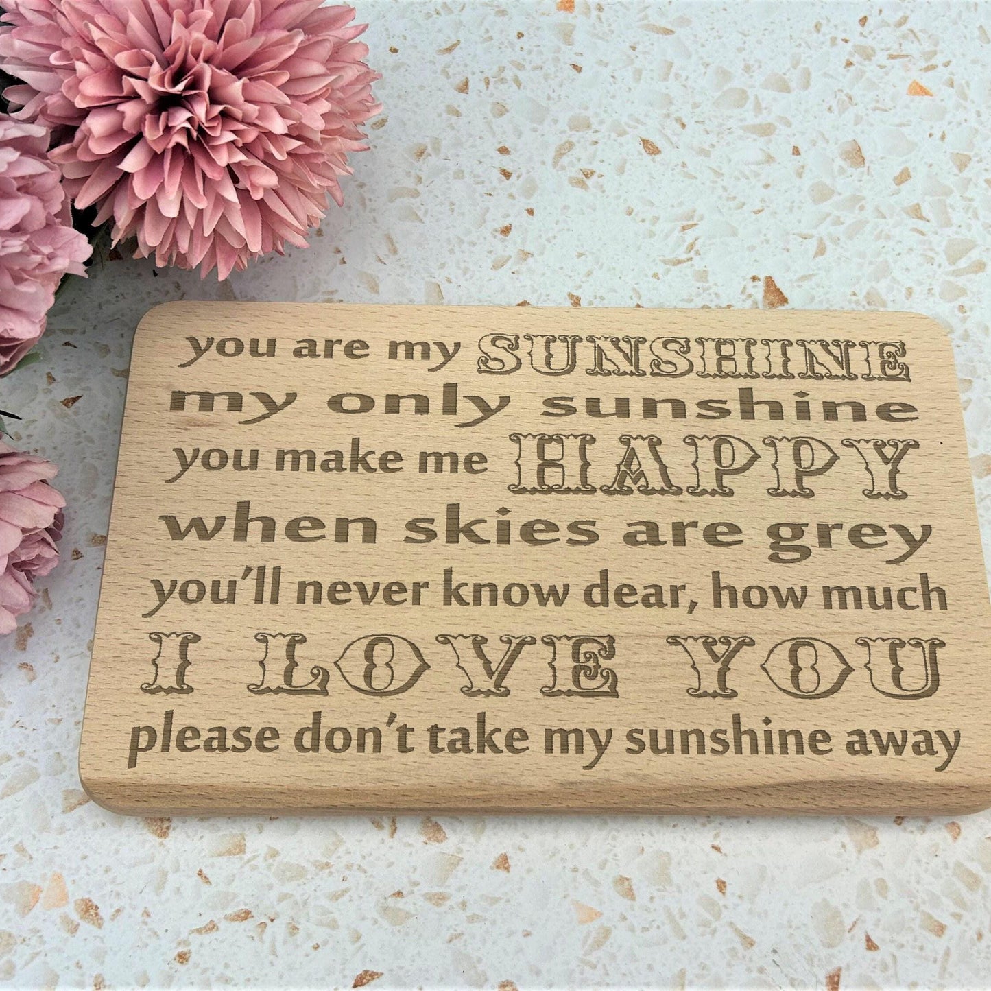 You Are My Sunshine Music Lyrics Wall Plaque Engraved Gift