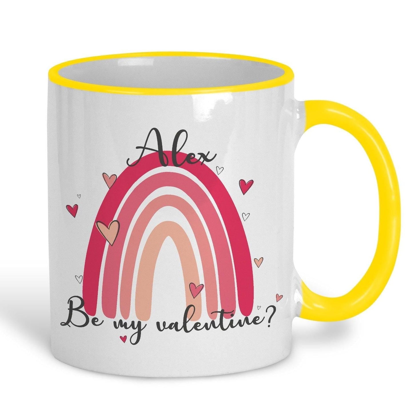 Be My Valentine Rainbow Personalised Valentine's Day Ceramic Mug