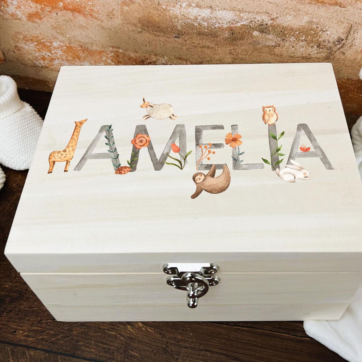 Christening / New Baby Luxury Wooden Memory Box Gift