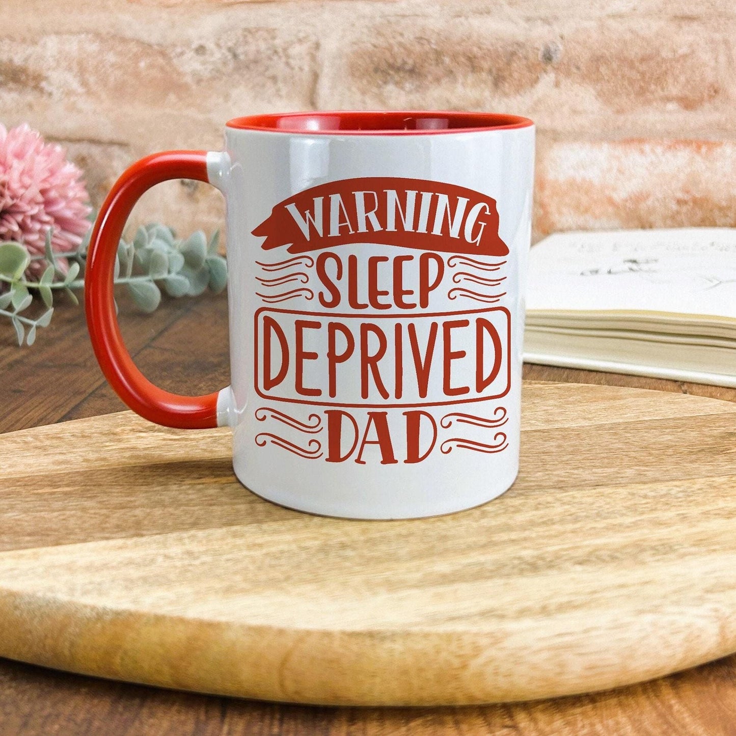 Warning Sleep Deprived Dad Father's Day Personalised Mug