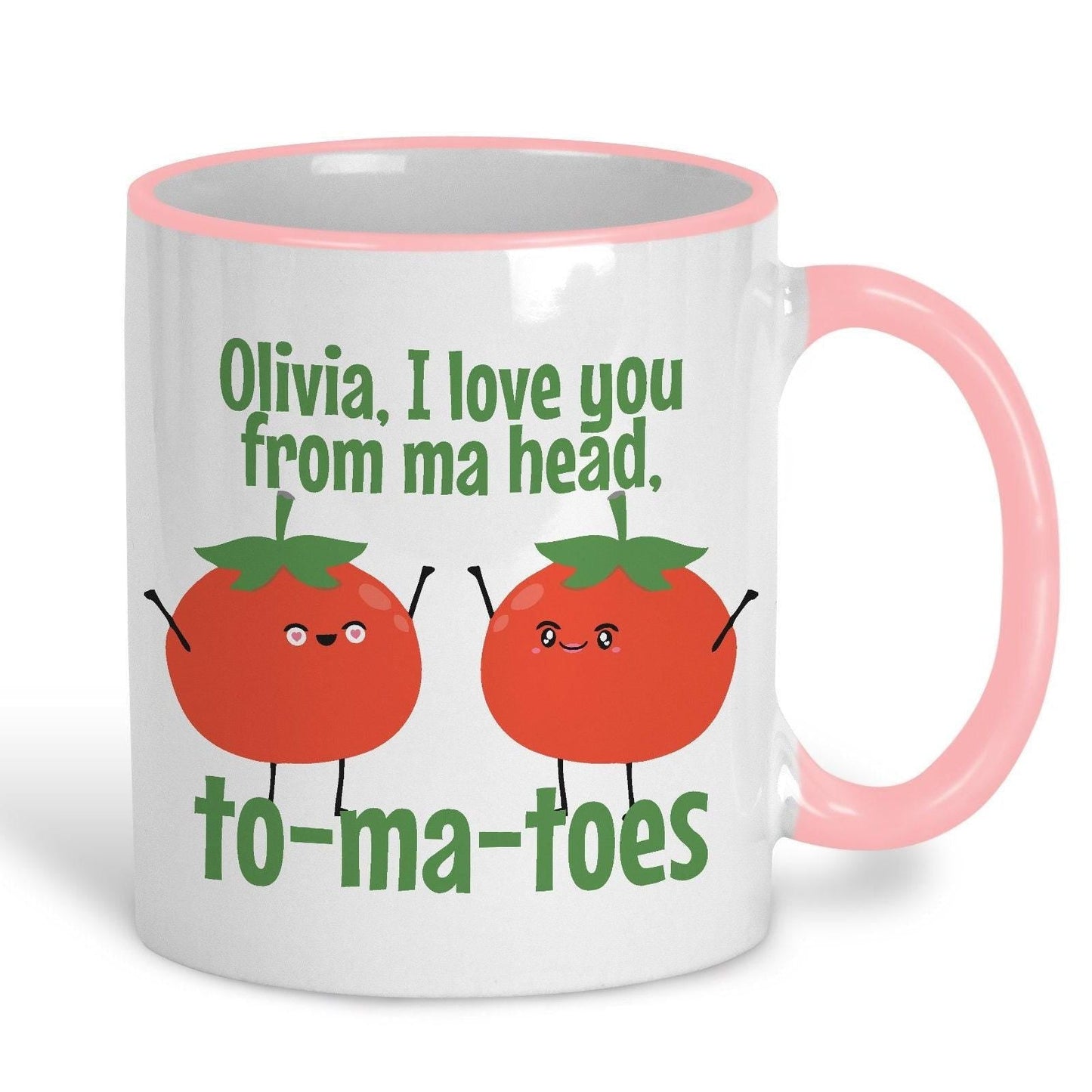 Love You Tomato Personalised Mug Valentine's Day Boyfriend Girlfriend Gift Partner Love