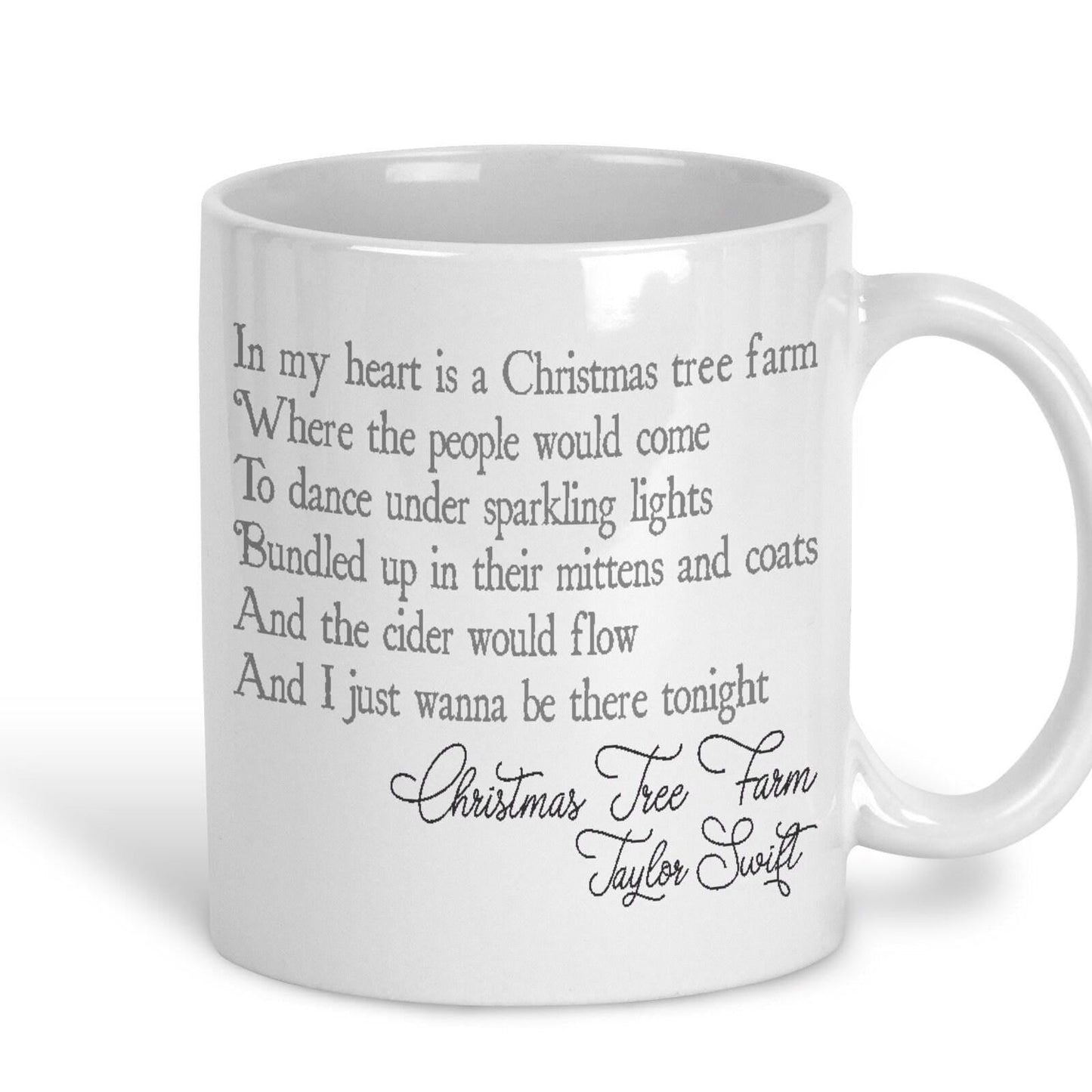 Christmas Tree Farm Taylor Swift Christmas Song Lyrics Mug