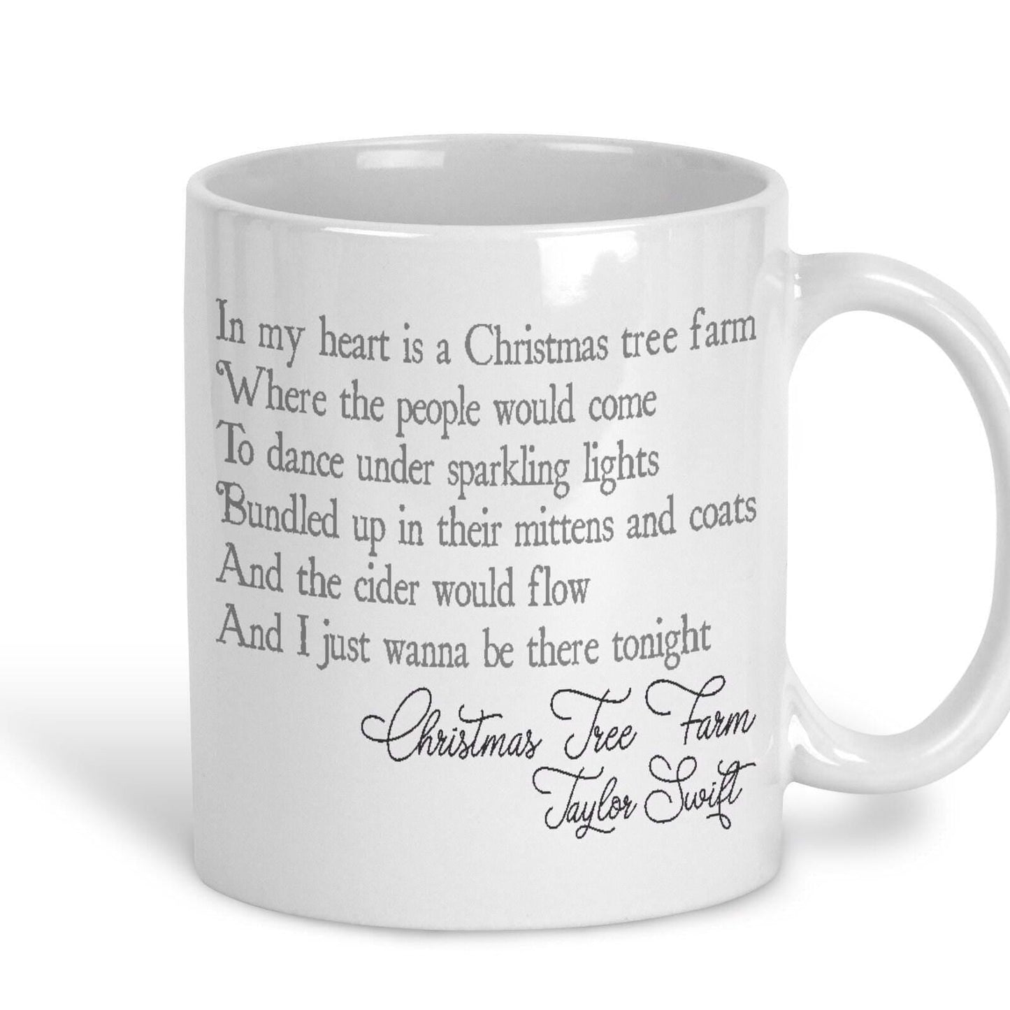 Christmas Tree Farm Taylor Swift Christmas Song Lyrics Mug
