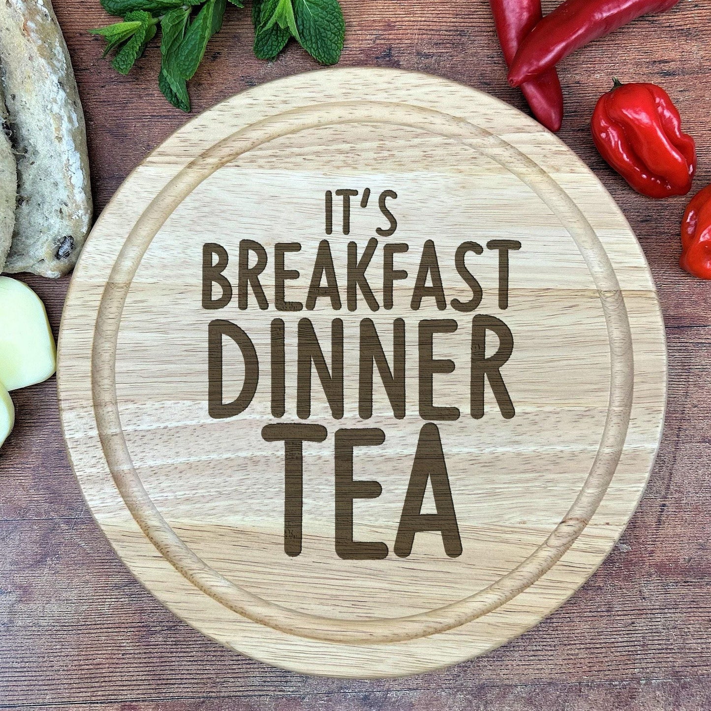 It's Breakfast Dinner Tea - Manchester Dialect - Chopping Board