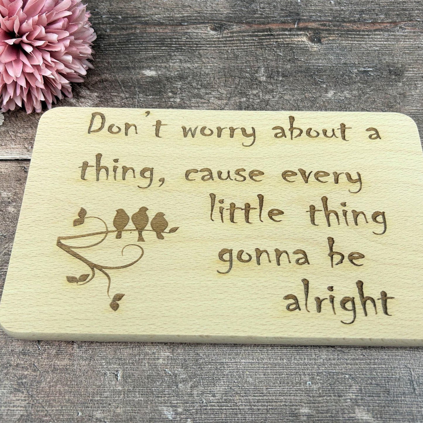Three Little Birds - Don't Worry About A Thing - Bob Marley Lyrics - Wall Plaque Gift