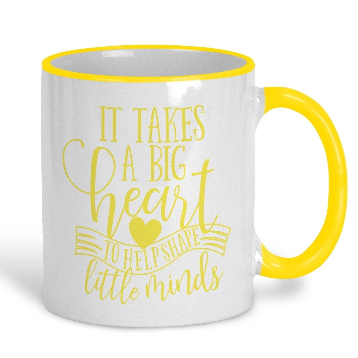 It takes a big heart Teacher Personalised Message End of School Gift Mug