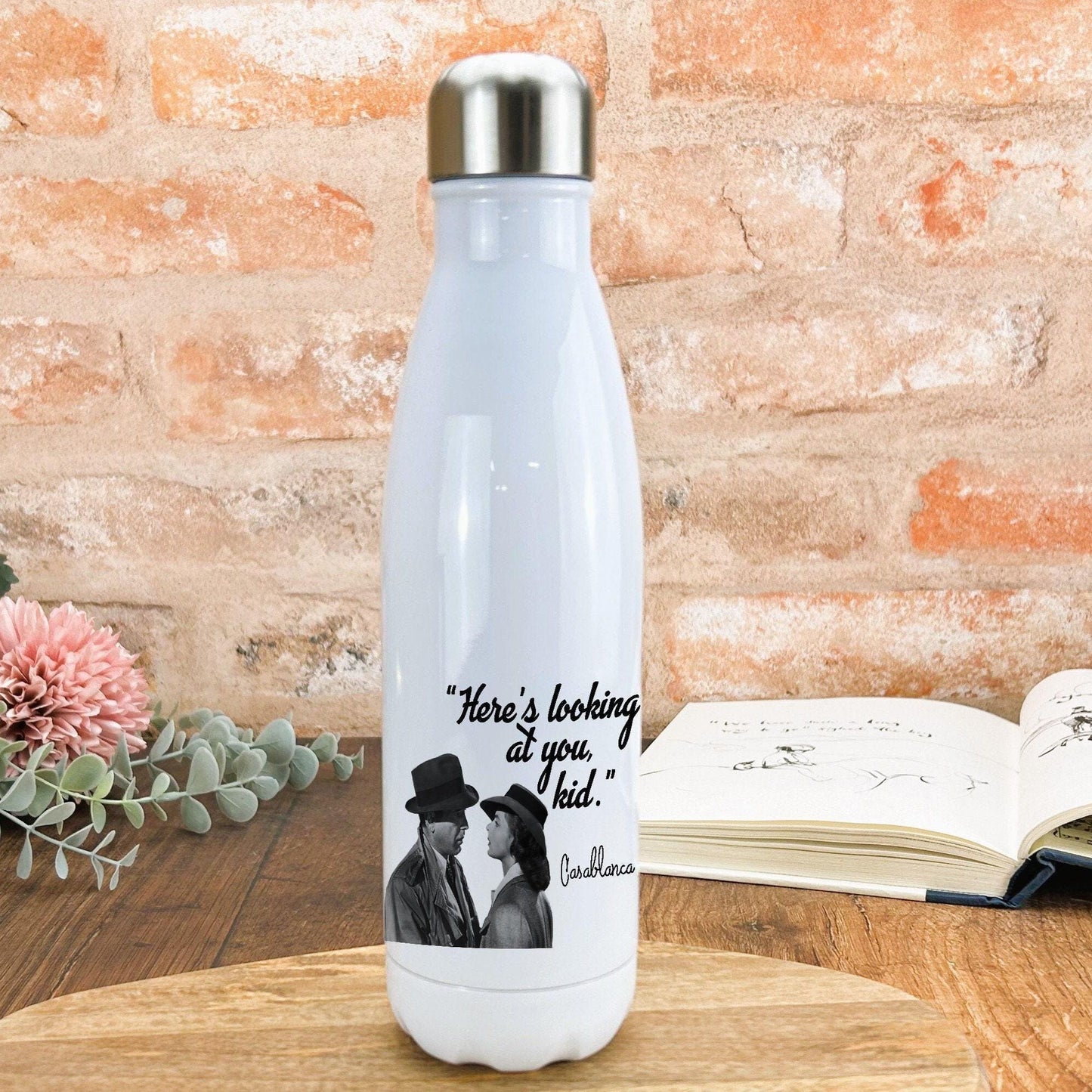 Casablanca - "Here's looking at you, kid" Water Bottle Personalised Movie Gift