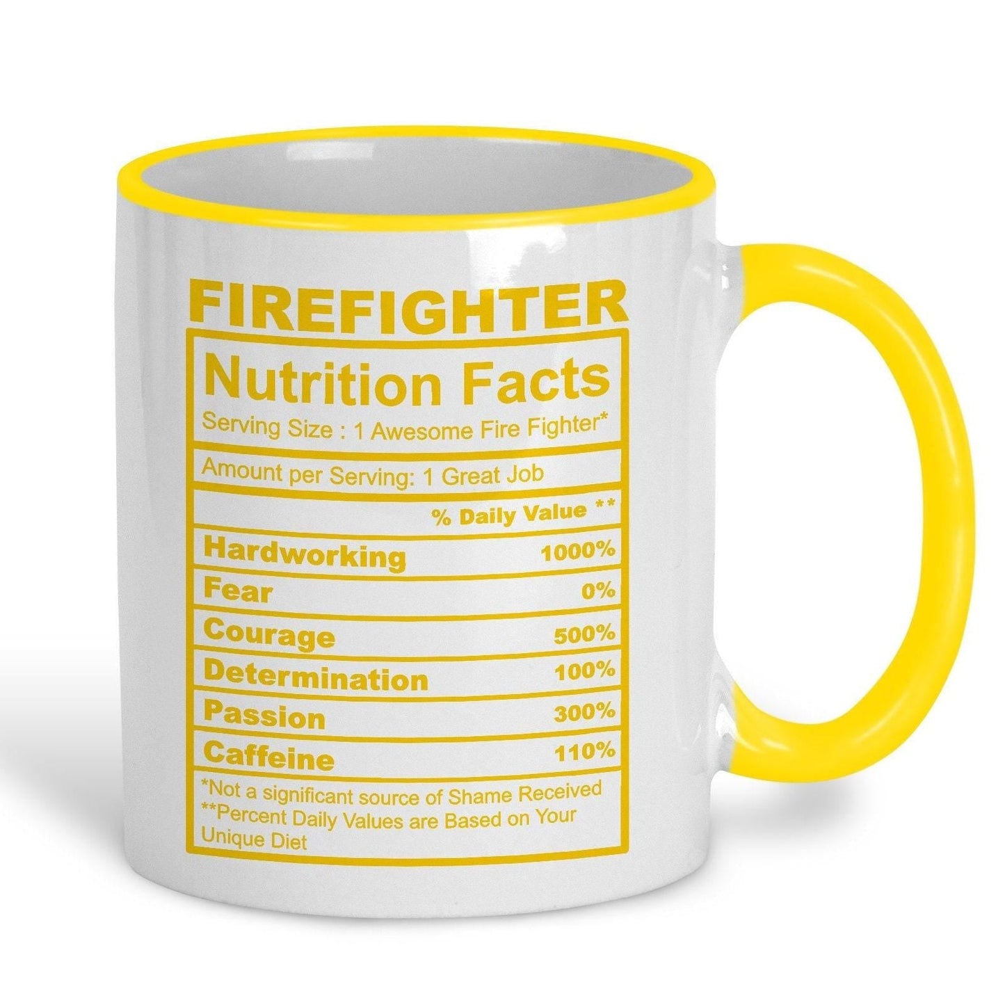 Firefighter Nutrition Facts Ceramic Mug