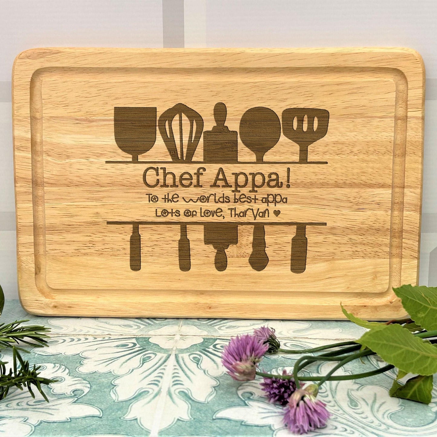 Chef Dad Personalised Chopping Board Father's Day Gift