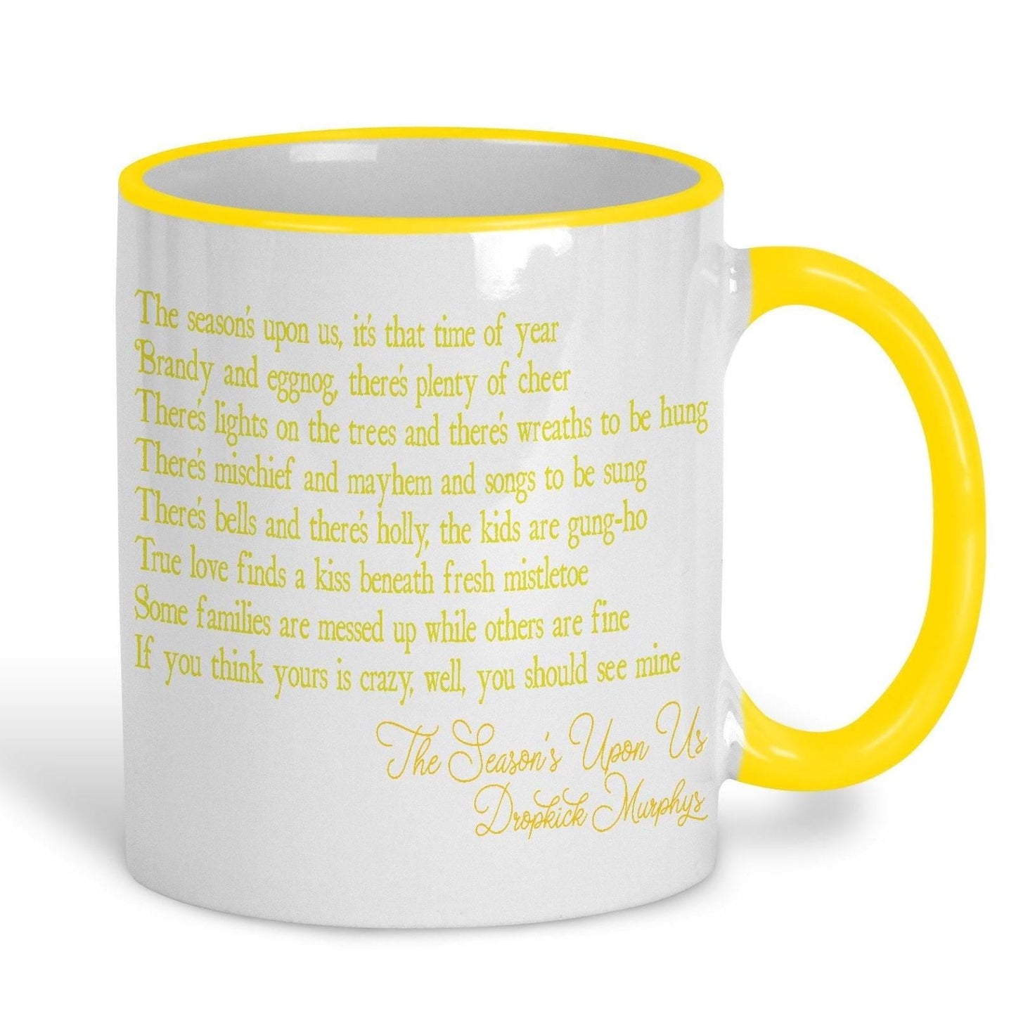 The Season's Upon Us Dropkick Murphys Christmas Song Lyrics Mug