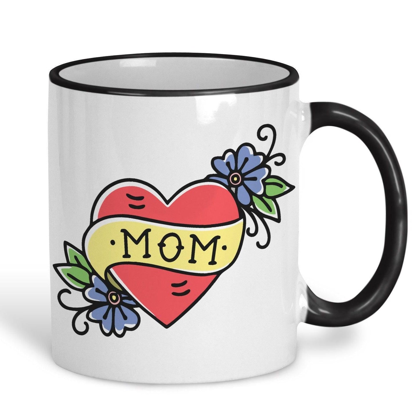 Mom American Traditional Style Tattoo Personalised Ceramic Mug