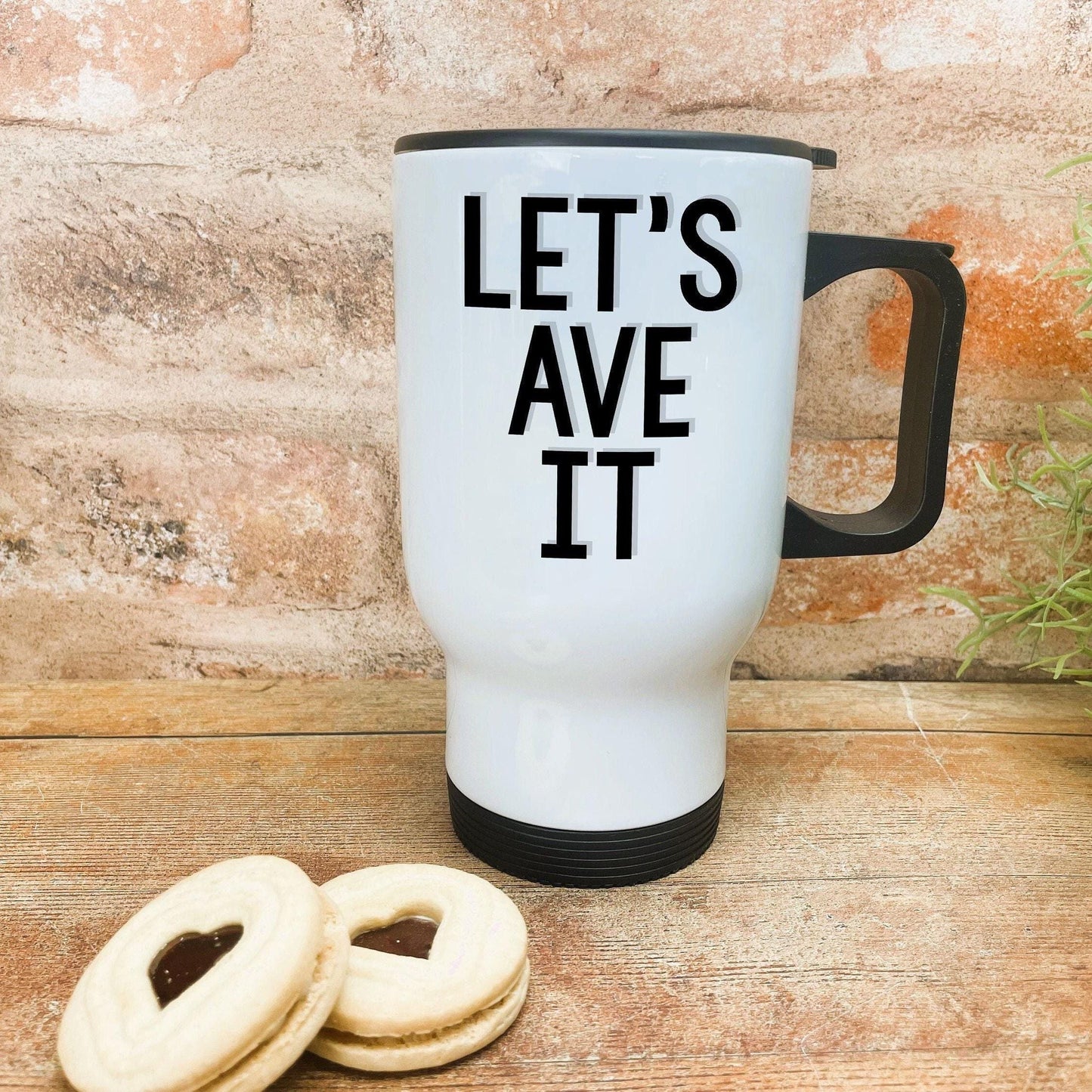 Let's Ave It Mancunian Quote - Personalised Travel Mug