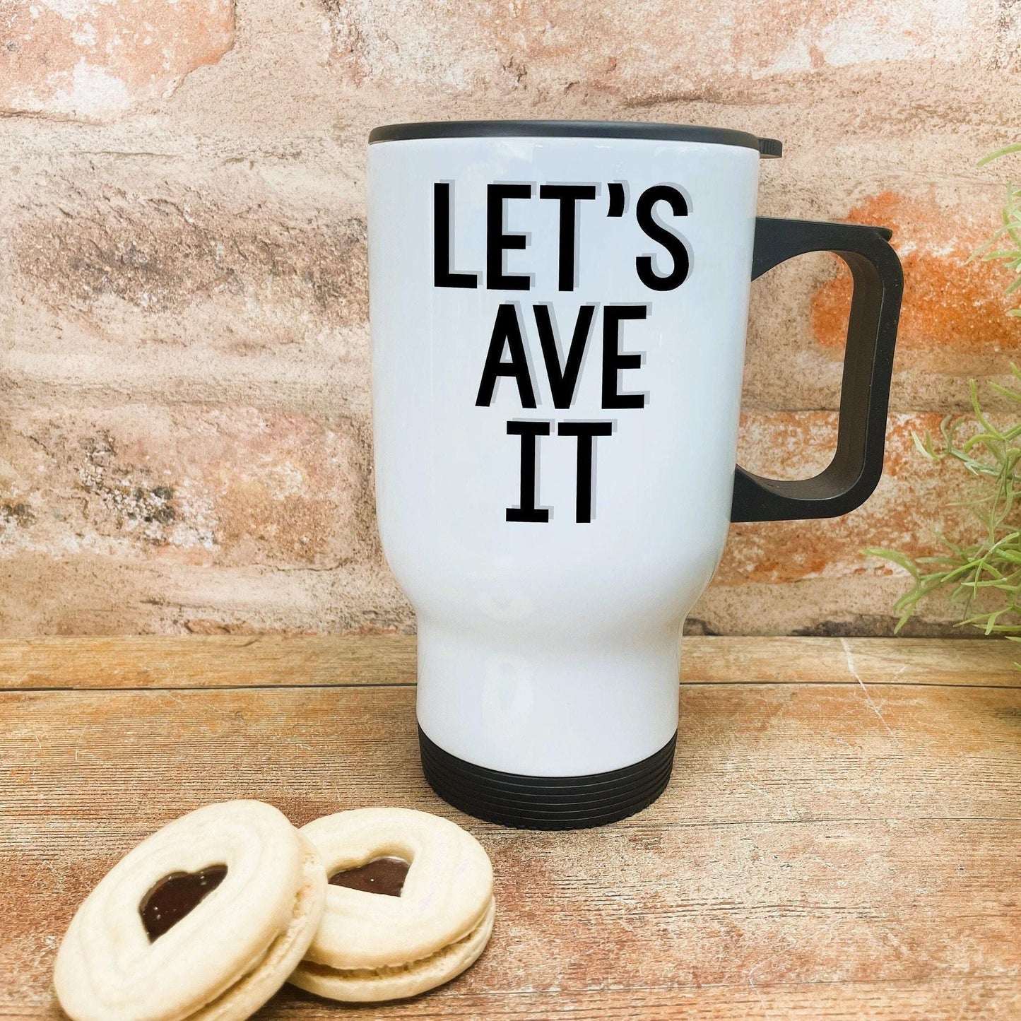 Let's Ave It Mancunian Quote - Personalised Travel Mug