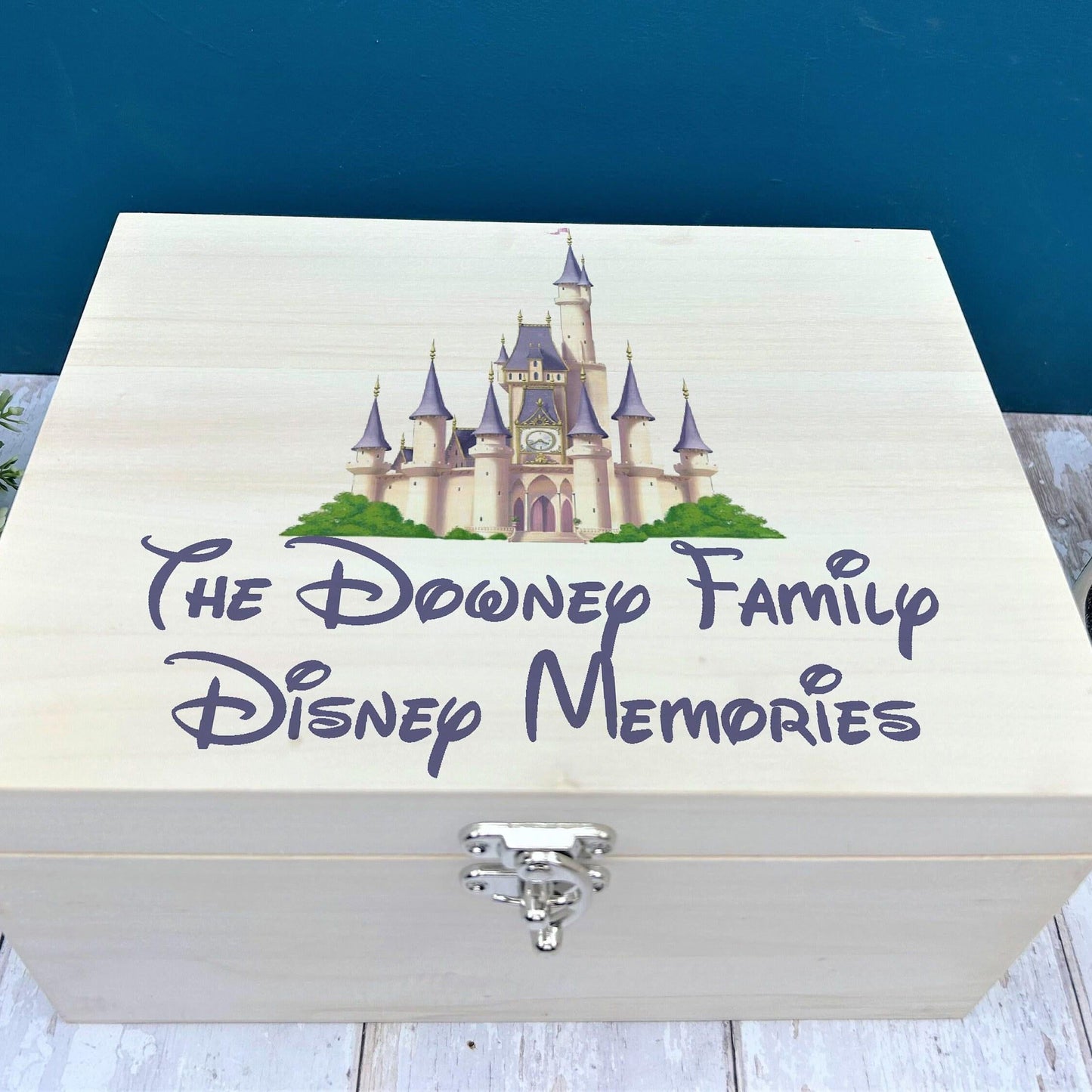 Disney Castle Disneyland Disneyworld Personalised Memory Box