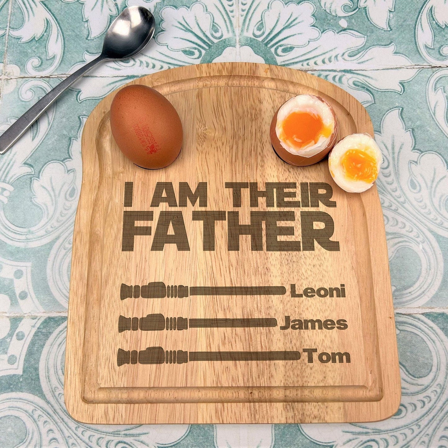 I Am Their Father Star Wars Personalised Egg Breakfast Board - Father's Day Gift