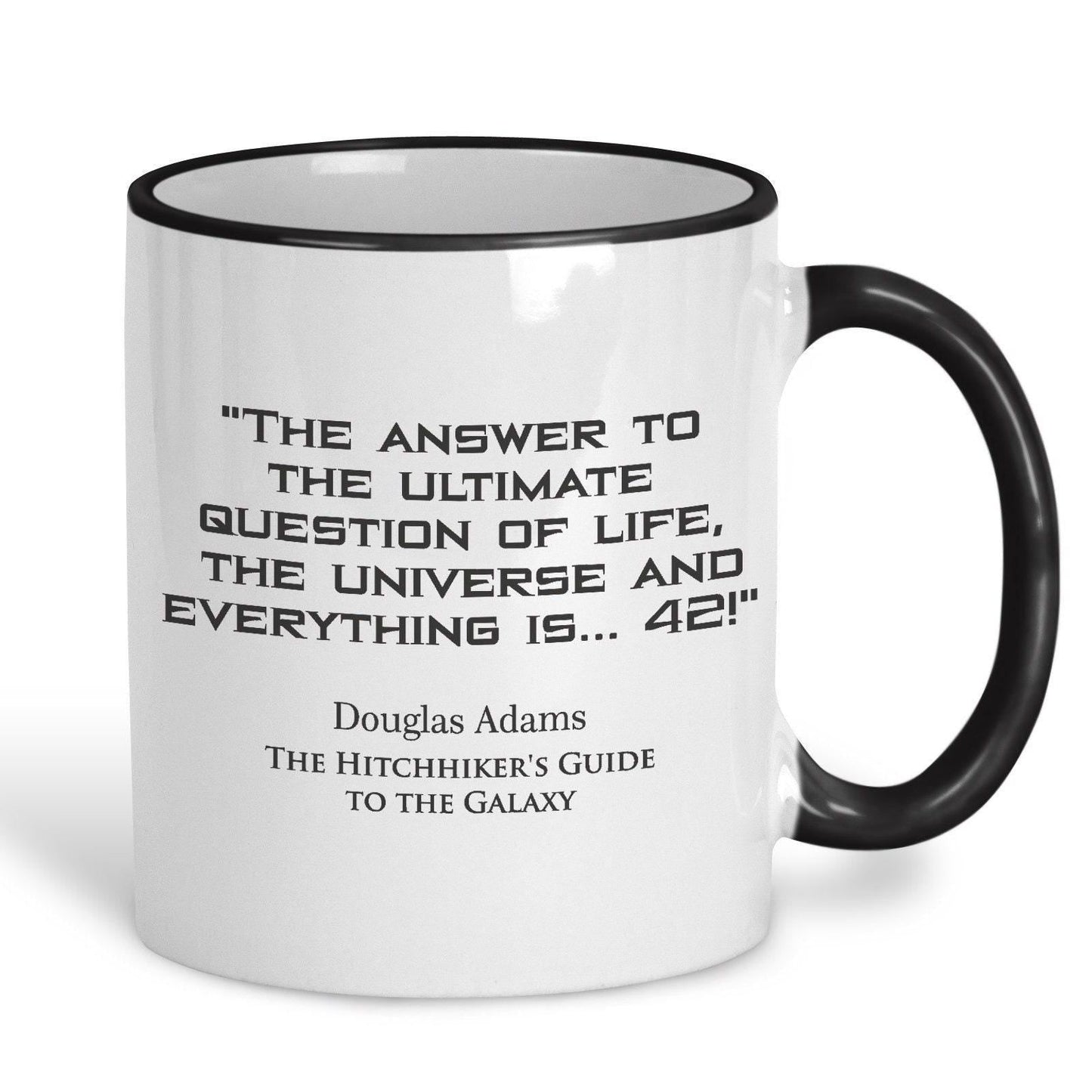Hitchhiker's Guide to the Galaxy Douglas Adams Book Quote "Everything is 42" Classic Literature Mug