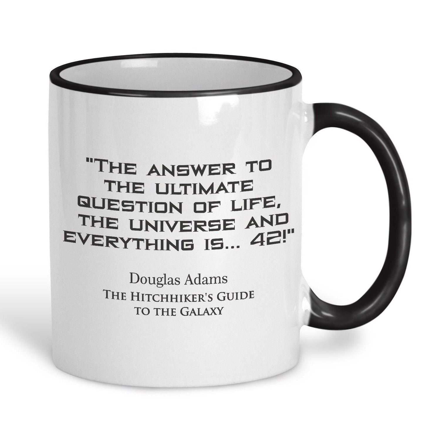 Hitchhiker's Guide to the Galaxy Douglas Adams Book Quote "Everything is 42" Classic Literature Mug