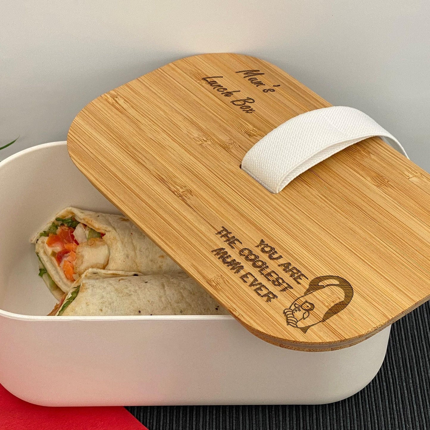 Coolest Mum Penguin Personalised Bamboo Eco Friendly Lunch Box - Mother's Day Gift