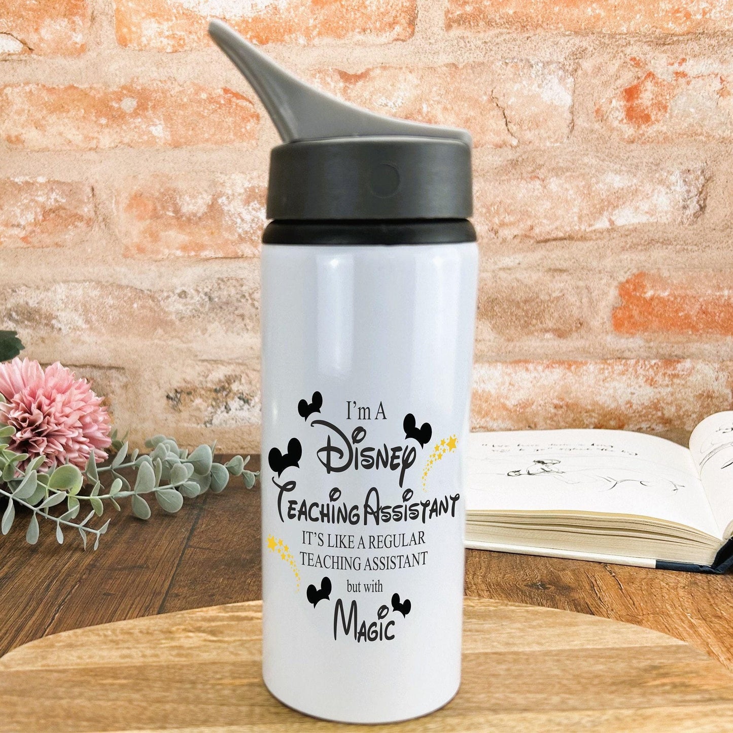 Disney TA Teaching Assistant With Magic Personalised Water Bottle Gift