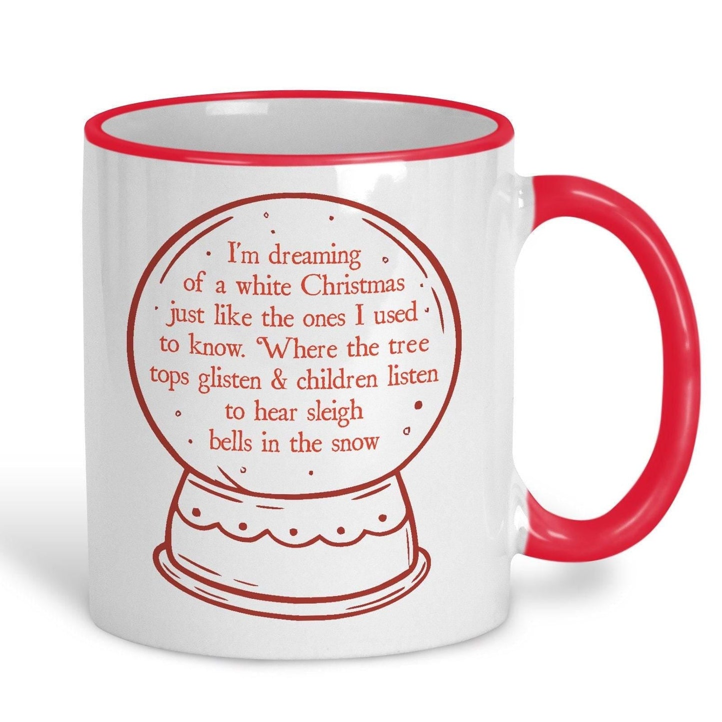 White Christmas Song Lyrics Personalised Ceramic Mug