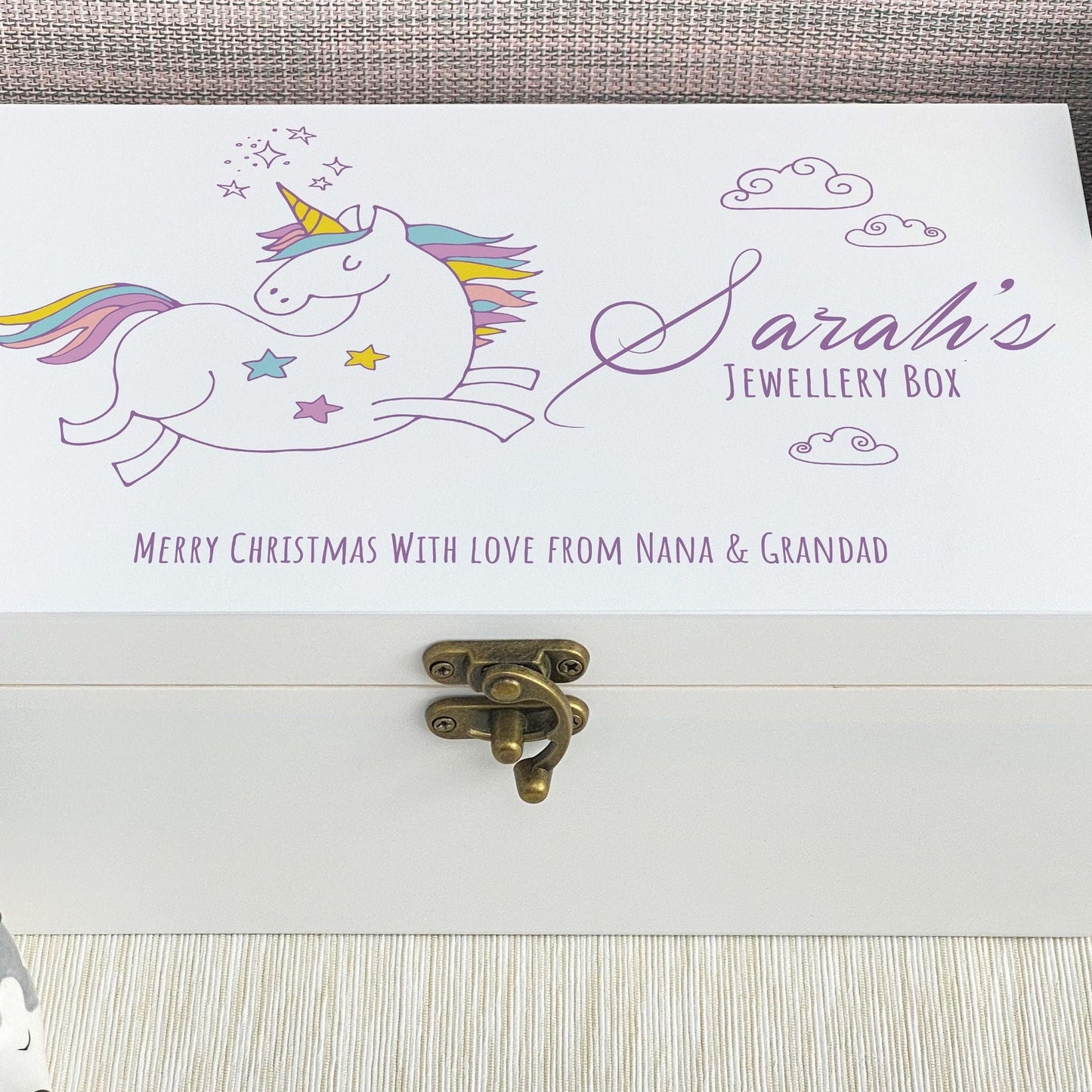 Magical Unicorn Personalised Jewellery Trinkets Box - Birthday Gift