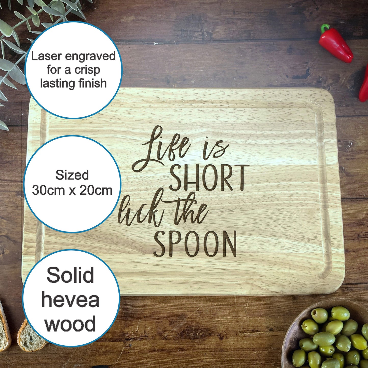 a wooden cutting board with a quote on it