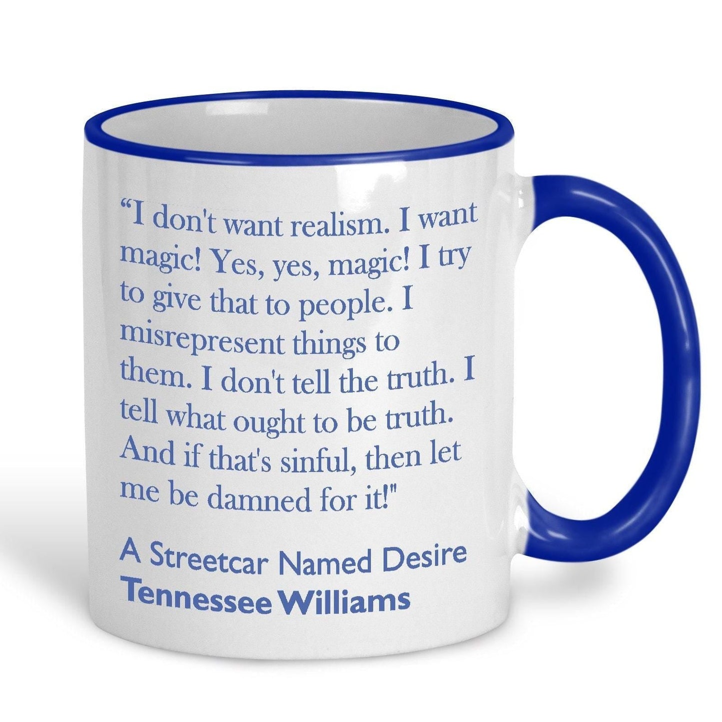 Tennessee Williams Streetcar Named Desire Literary Quote Mug