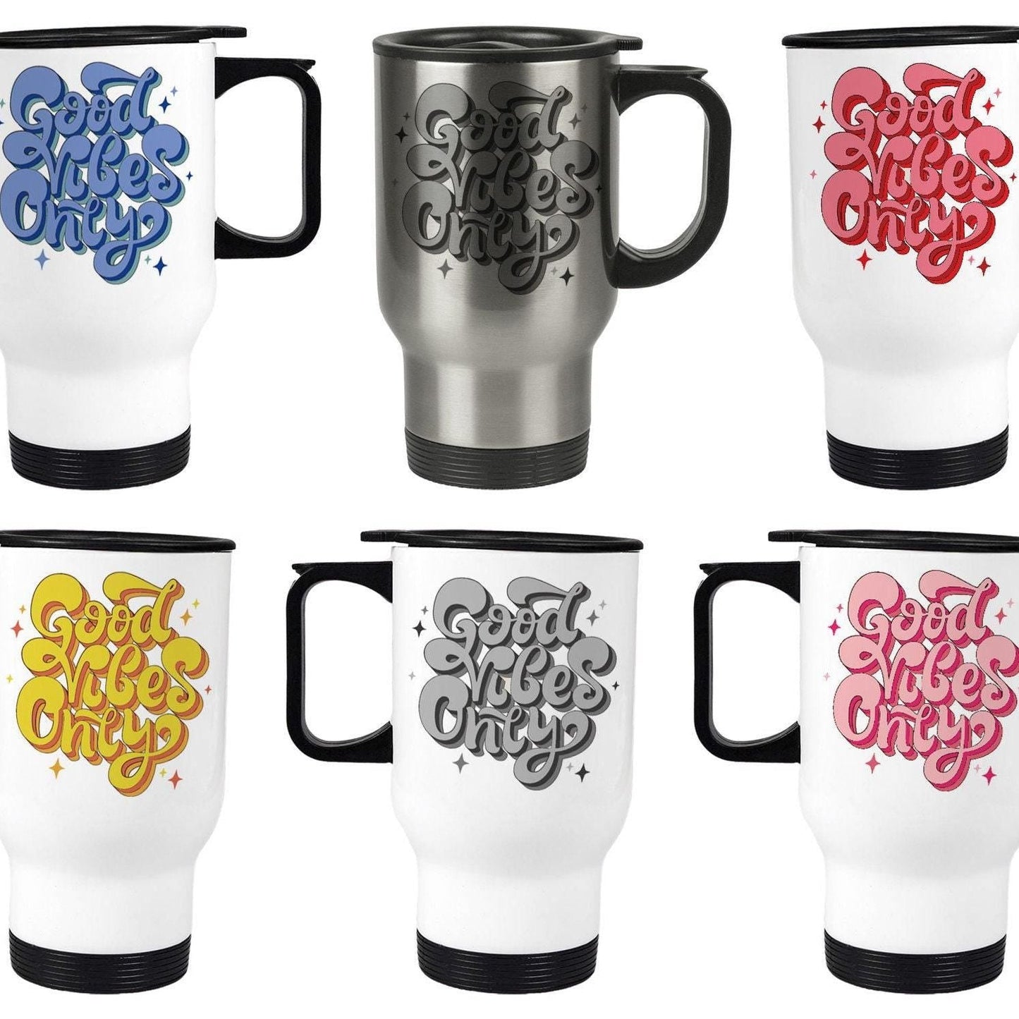 Good Vibes Only Travel Mug Personalised
