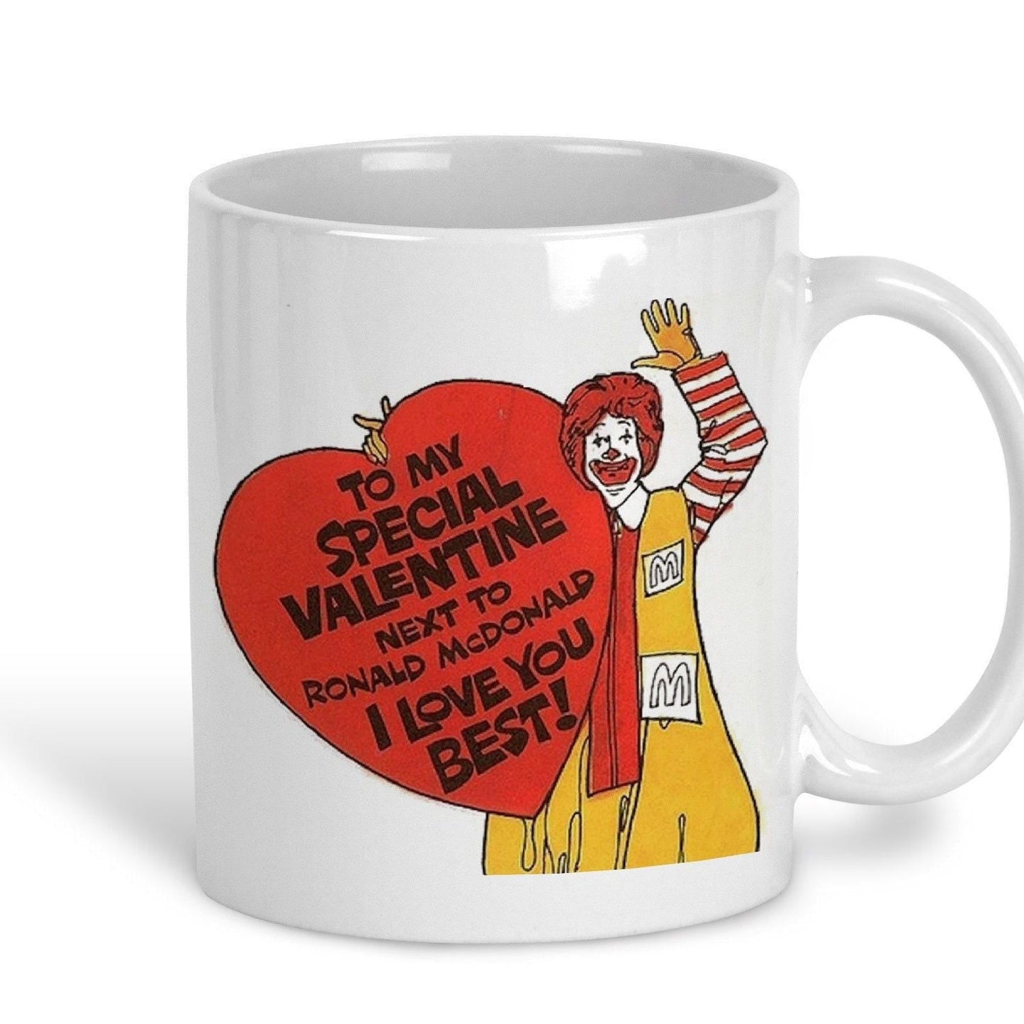 Ronald McDonalds Retro Valentine's Day Personalised Ceramic Mug