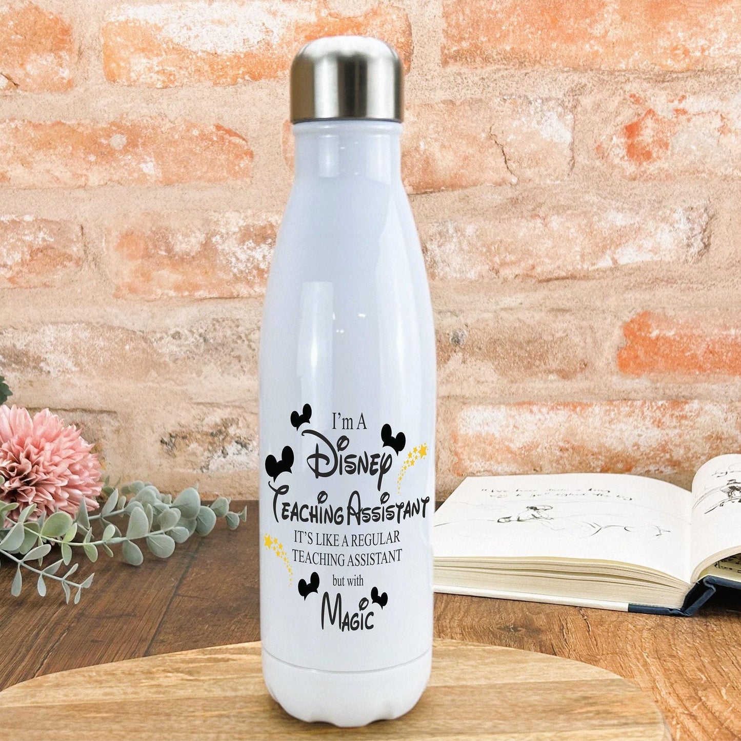 Disney TA Teaching Assistant With Magic Personalised Water Bottle Gift