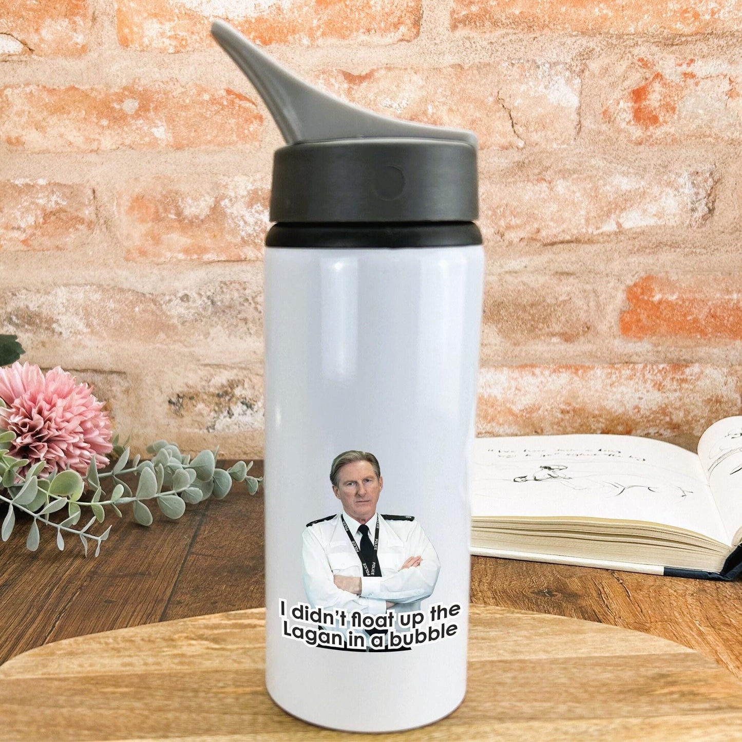 Line of Duty Ted Hastings Up The Lagan In A Bubble - Personalised Water Bottle