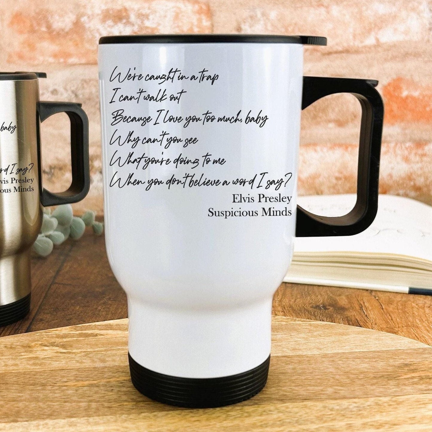 Elvis Presley Suspicious Minds Music Travel Mug Personalised Gift