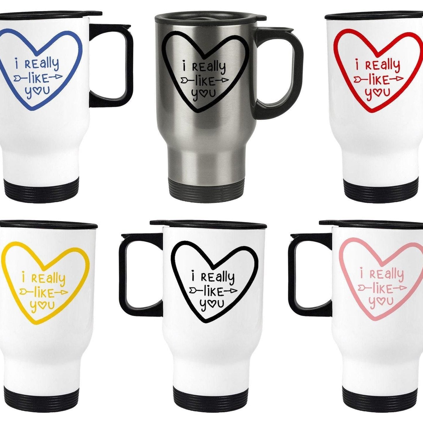 I Really Like You Personalised Travel Mug Valentine's Day