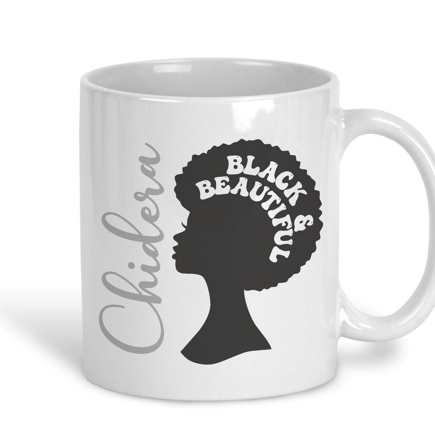 Black & Beautiful Afro Hair Personalised Ceramic Mug