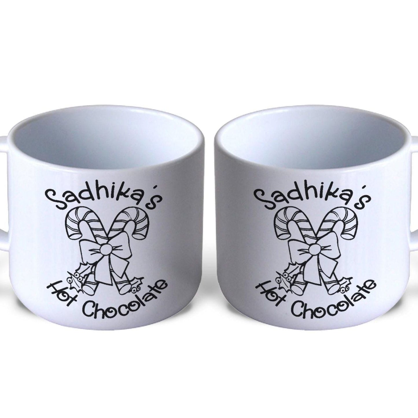 Candy Cane Hot Chocolate Christmas Personalised Mug for Toddlers 6oz | Plastic | Unbreakable | Child Safe | Gift | Kids Cup | Children