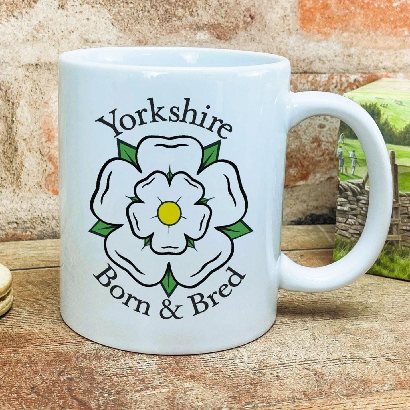 Born and Bred Yorkshire Rose - Personalised Ceramic Mug