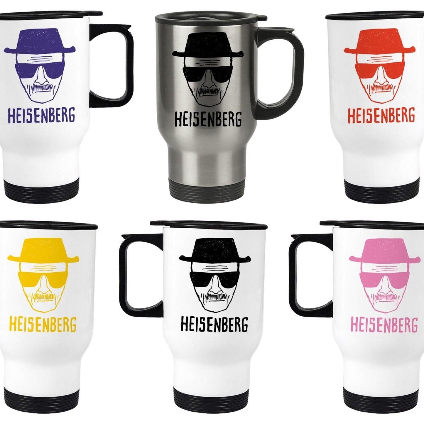 Heisenberg Breaking Bad Walter White TV Show Travel Mug Personalised