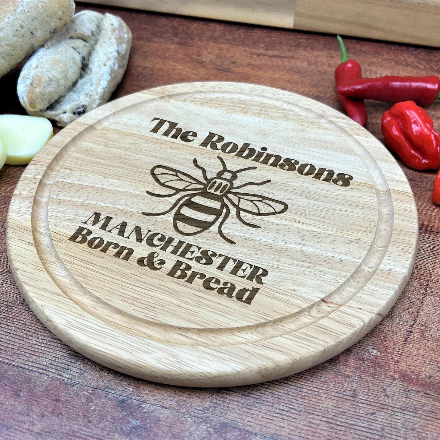 Manchester Born and Bread - Manchester Dialect - Personalised Chopping Board
