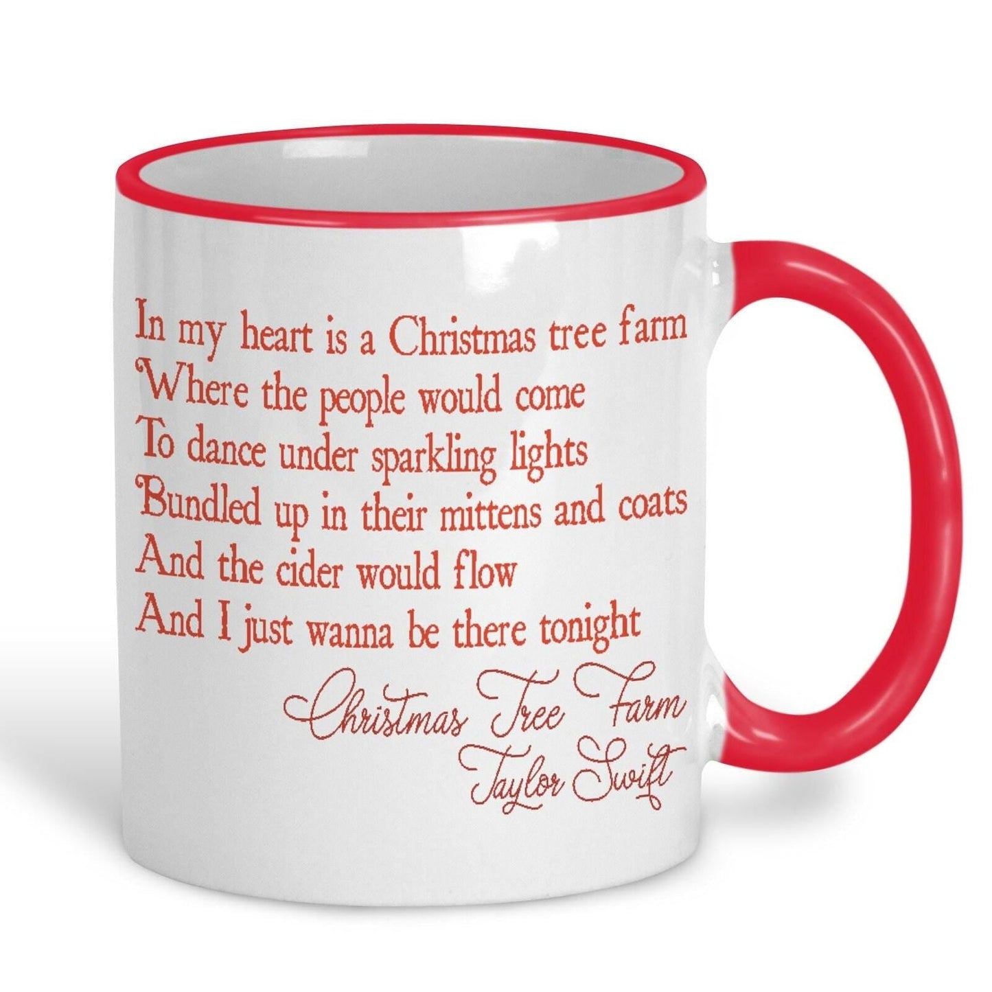 Christmas Tree Farm Taylor Swift Christmas Song Lyrics Mug