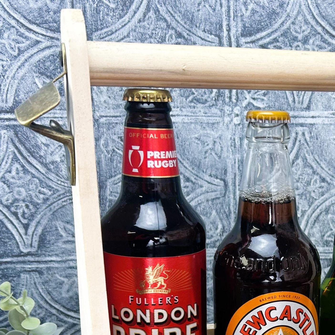 Stencil Font Beer Carrier Any Name - Personalised Birthday Gift - 18th - 21st